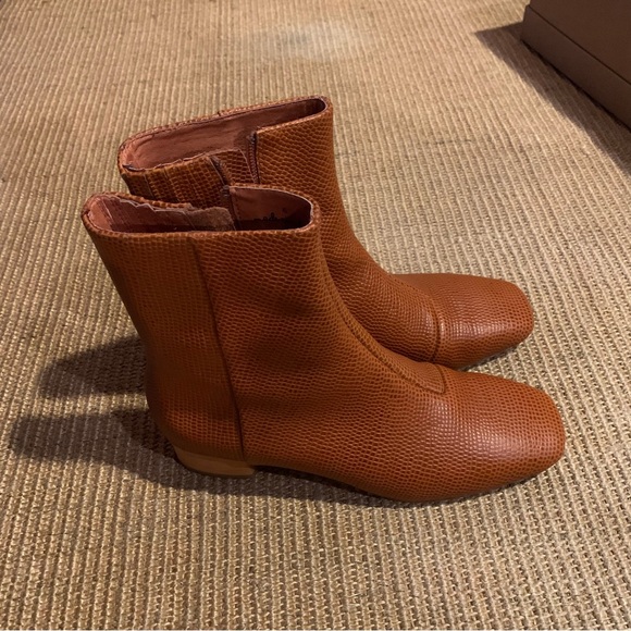 Charlotte Stone Henri Boots, 6, Brown/Tan, Retro Square Toe 60s Y2K - Picture 2 of 16